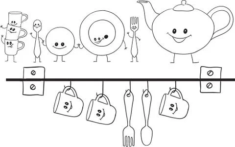 Dish set. Stock Illustration