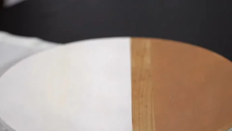 Dish with smoked meat put on the table. slow motion Video stock 101399436