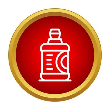 Dish soap bottle cleaning product red circle icon Stock Illustration