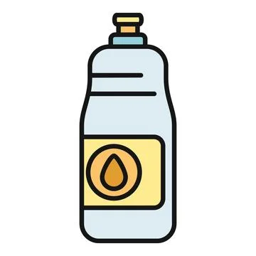 Dish soap cleaning detergent bottle flat design icon Stock Illustration
