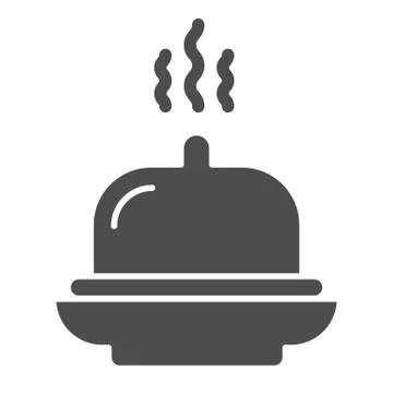 Dish solid icon. Tray vector illustration isolated on white. Hotel breakfast Stock Illustration