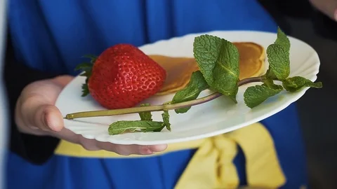 Dish with strawberries Stock Footage 86854992