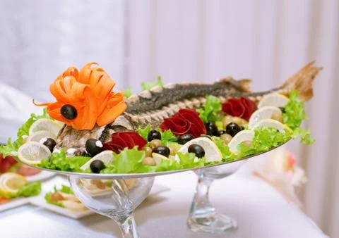 Dish of sturgeon Foto stock