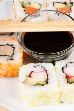 Dish of sushi Stock Photos