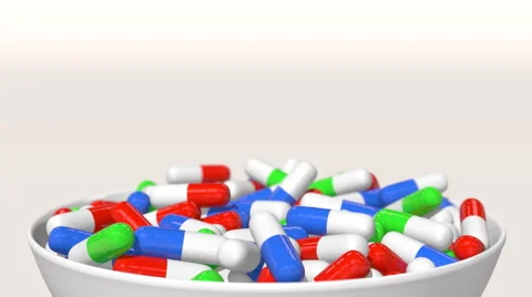 Dish of tablets appears below Stock Footage 60707715