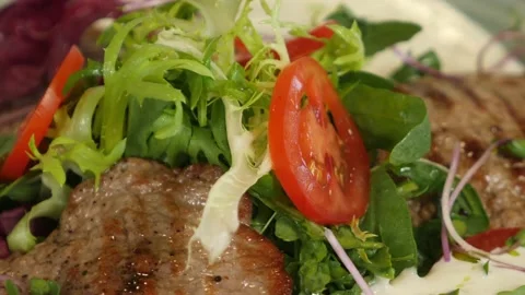  Dish tasty meat with vegetables Stock Footage 239920827