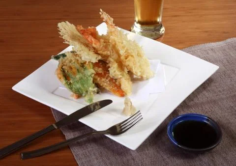 Dish of tempura 스톡 사진