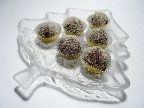 Dish of truffles Stock Photos