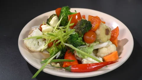Dish of vegetable stew on the table 動画素材 104069292