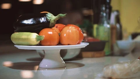 Dish with vegetables 스톡 동영상 105319925