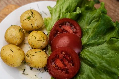 A dish with vegetables 스톡 사진