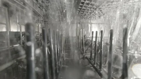Dish-washer cycle from inside 4K video Vídeos de archivo 152814566