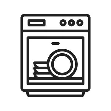 Dish Washer Icon Image. Illustrazione stock
