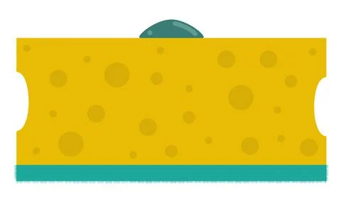 Dish washing sponge with a small amount of detergent. Stock Illustration