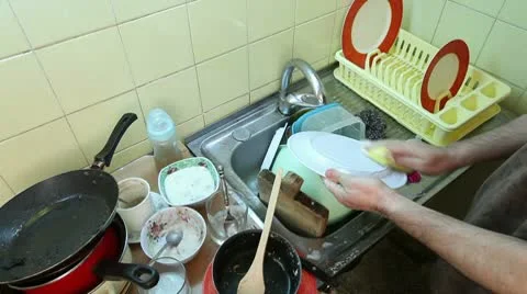 Dish Washing Time Lapse Stock Footage