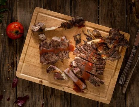 Dish on a wooden surface Stock Photos