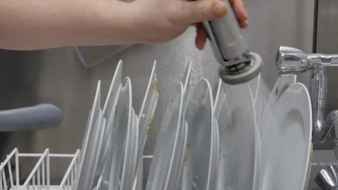 The dishes are in the dishwasher Stock Footage 107227466