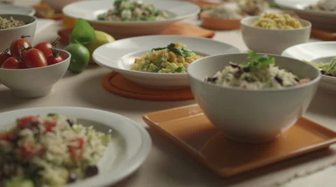 Dishes display Video stock 63920453