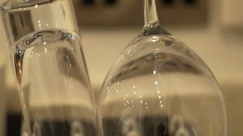 Dishes on drying rack Stock Footage 94636832