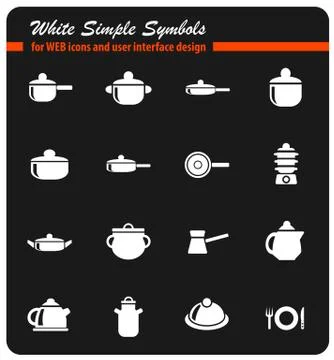 Dishes icon set Stock Illustration