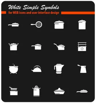 Dishes icon set Stock Illustration