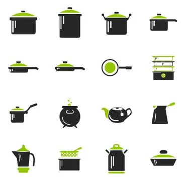 Dishes icons set Stock Illustration