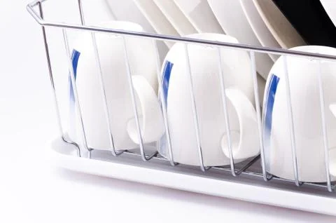 Dishes rack Stock Photos