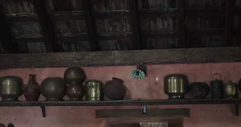 Dishes in the Rural Kitchen Stock Footage 337223267