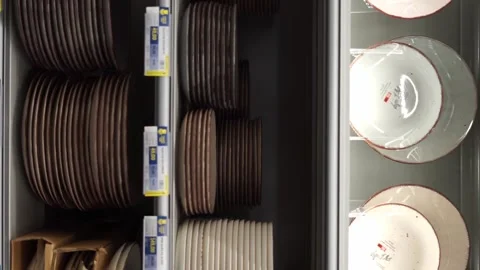 Dishes in the store vertical video Stock Footage 258503742