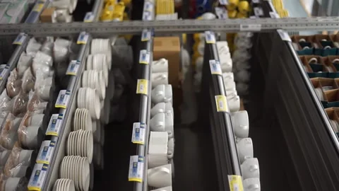 Dishes in the supermarket vertical video Stock Footage 258295071