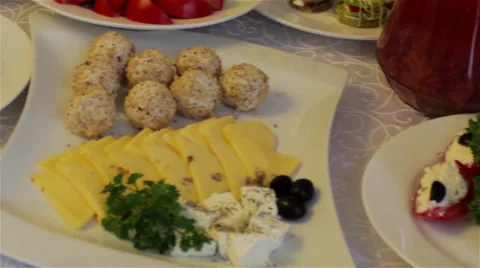 Dishes on the table Video stock 68670480