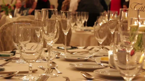 Dishes Table Party Stock Footage 922759