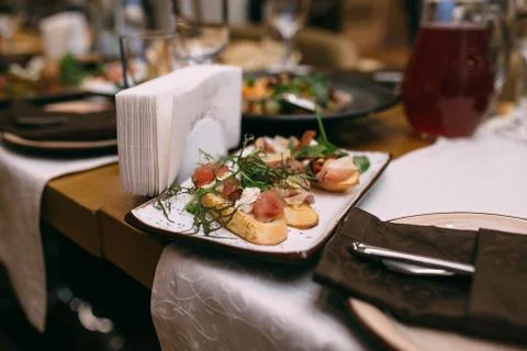 Dishes on the table Stock Photos