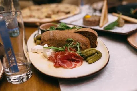 Dishes on the table Foto stock