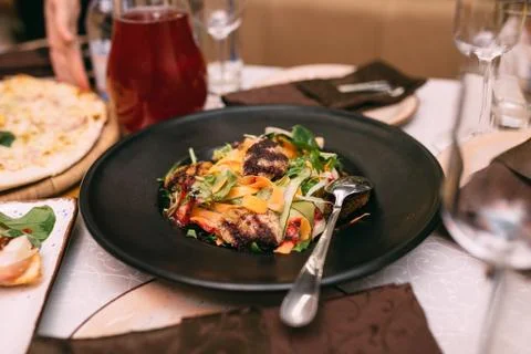 Dishes on the table Stock Photos