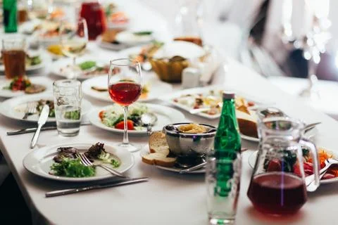 Dishes on the table Stock Photos