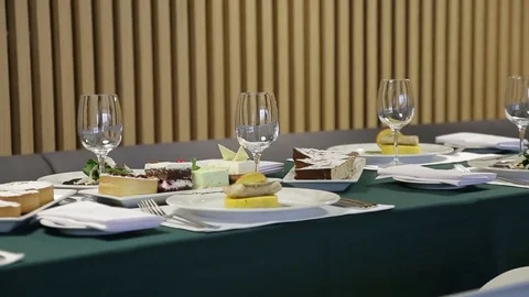 Dishes On The Table In a Restaurant Stock Footage 75545884
