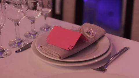 Dishes at the wedding. Wedding dinner design Stock Footage 70203845