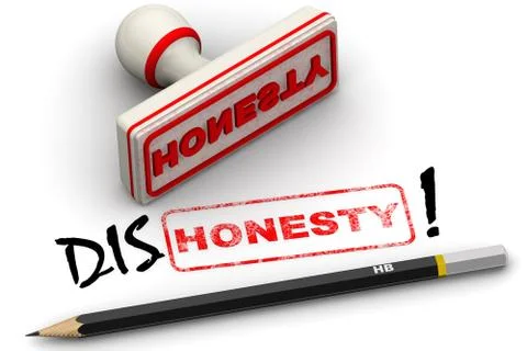 Dishonesty! Corrected seal impression Stock Illustration
