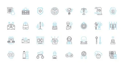 Dishsty linear icons set. Cooking, Recipe, Cuisine, Presentation, Plating Stock Illustration
