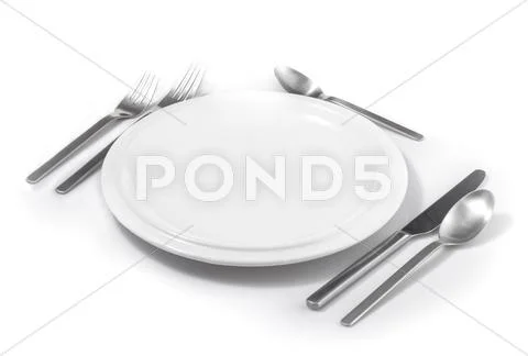 Dishware isolated on a white background Stock Photos