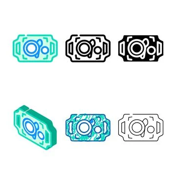 Dishware on mix tray buffet color icon vector Stock Illustration