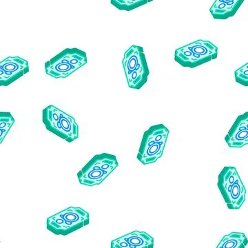 Dishware on tray buffet isometric icon seamless pattern Stock Illustration