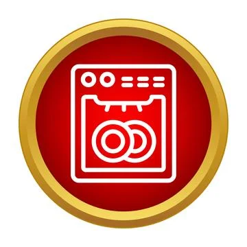 Dishwasher appliance icon representing kitchen cleaning service Stock Illustration