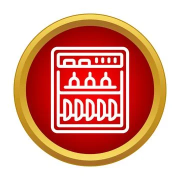 Dishwasher appliance icon representing kitchen cleaning chore Stock Illustration