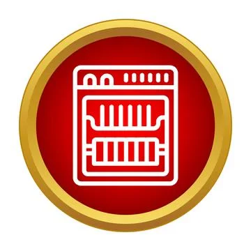 Dishwasher appliance icon representing kitchen cleanup Stock Illustration