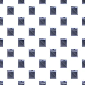 Dishwasher appliances forming a seamless pattern background Stock Illustration