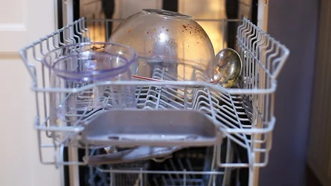 Dishwasher basket Stock Footage