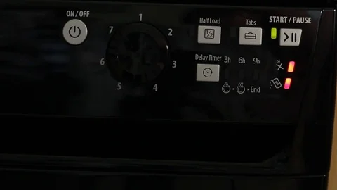 Dishwasher buttons lighting up 스톡 동영상 111763023