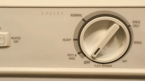Dishwasher Cycle Turning to Clean Dishes and Kill Germs Stock Footage 127260669